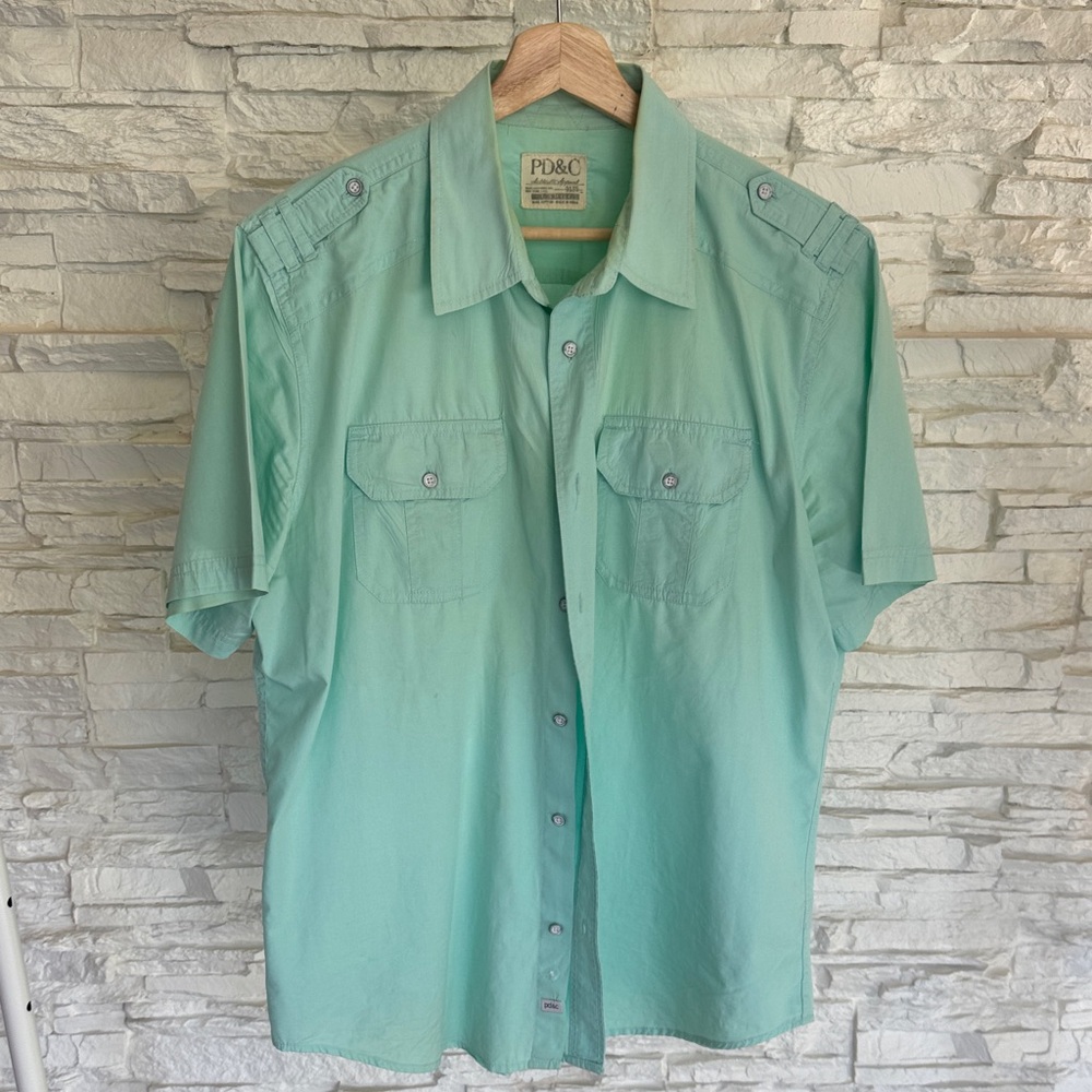 PD&C Men's Mint Button Down Shirt